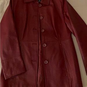 Burgundy Button-Up Coat